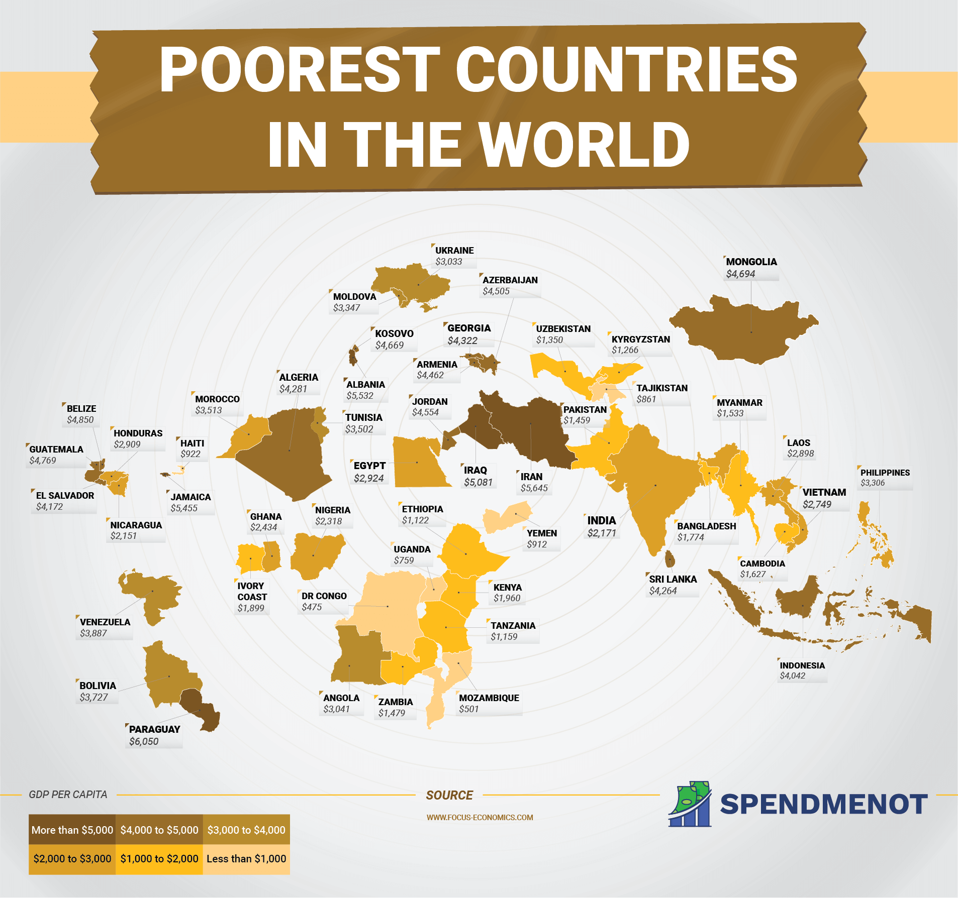 Poorest Countries in the World - A Map