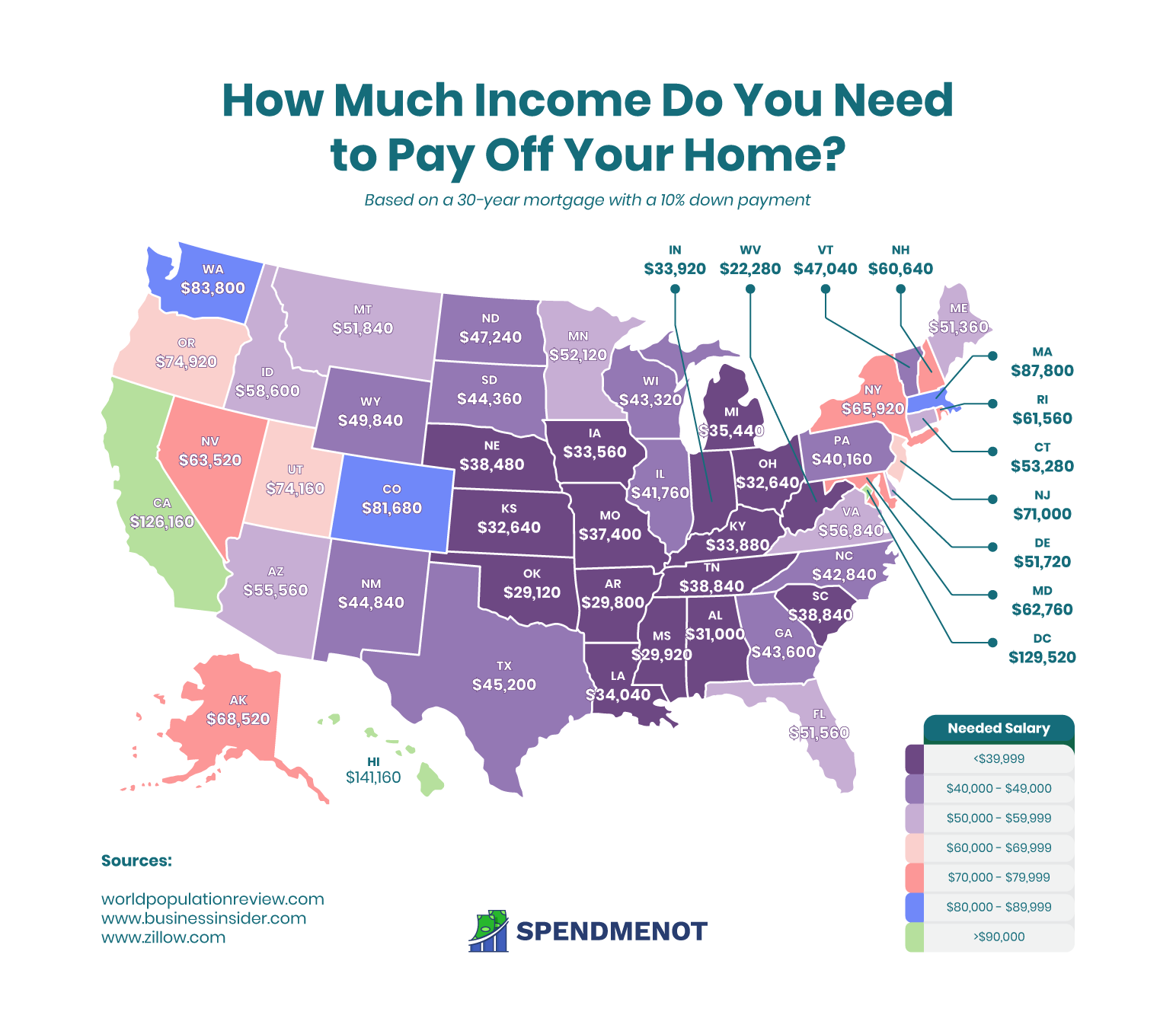 Income Needed to Buy a House - A Map